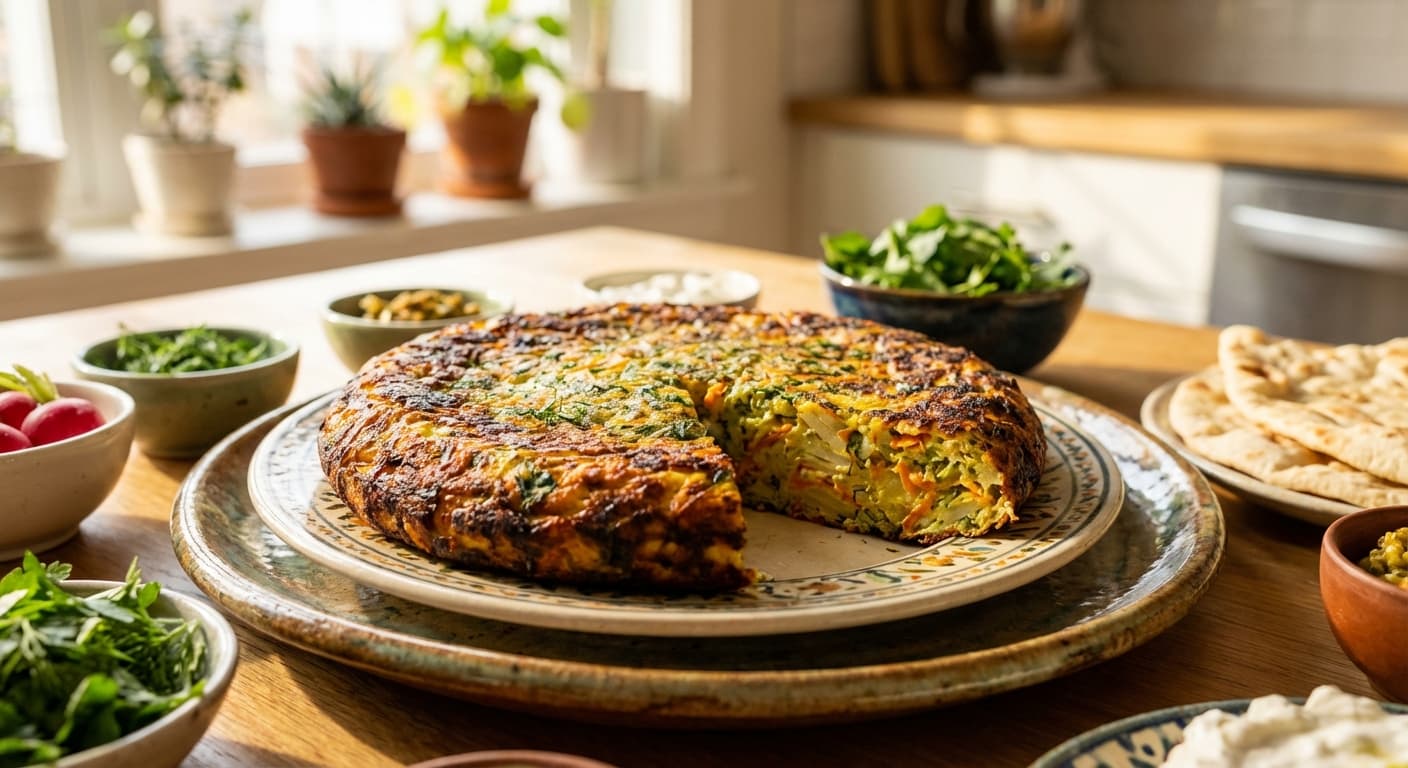 Kuku-ye Makhloot — Persian Mixed Vegetable Frittata - authentic persian recipe