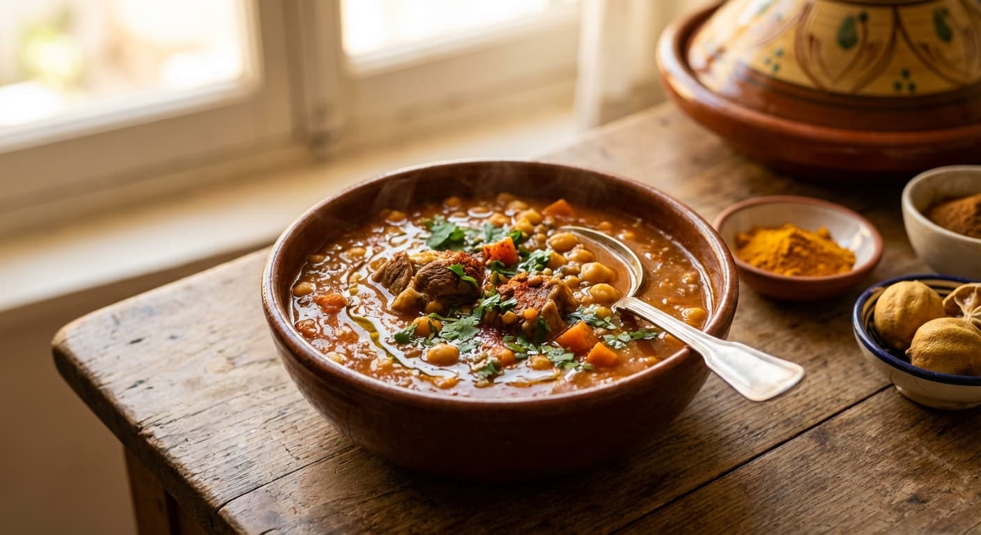 Harira — Moroccan Lamb and Chickpea Soup - authentic arabic recipe