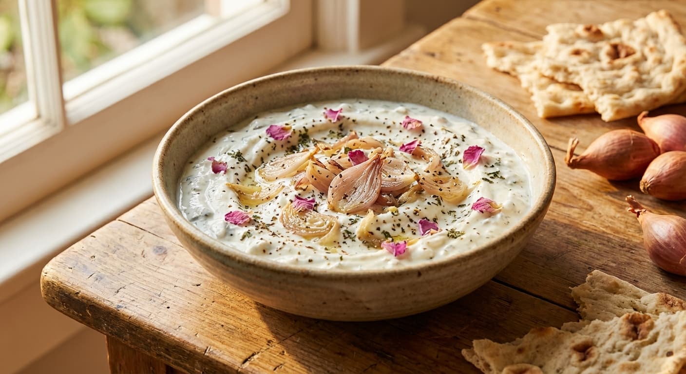 Mast-o-Mousir — Persian Wild Shallot & Yogurt Dip - authentic persian recipe