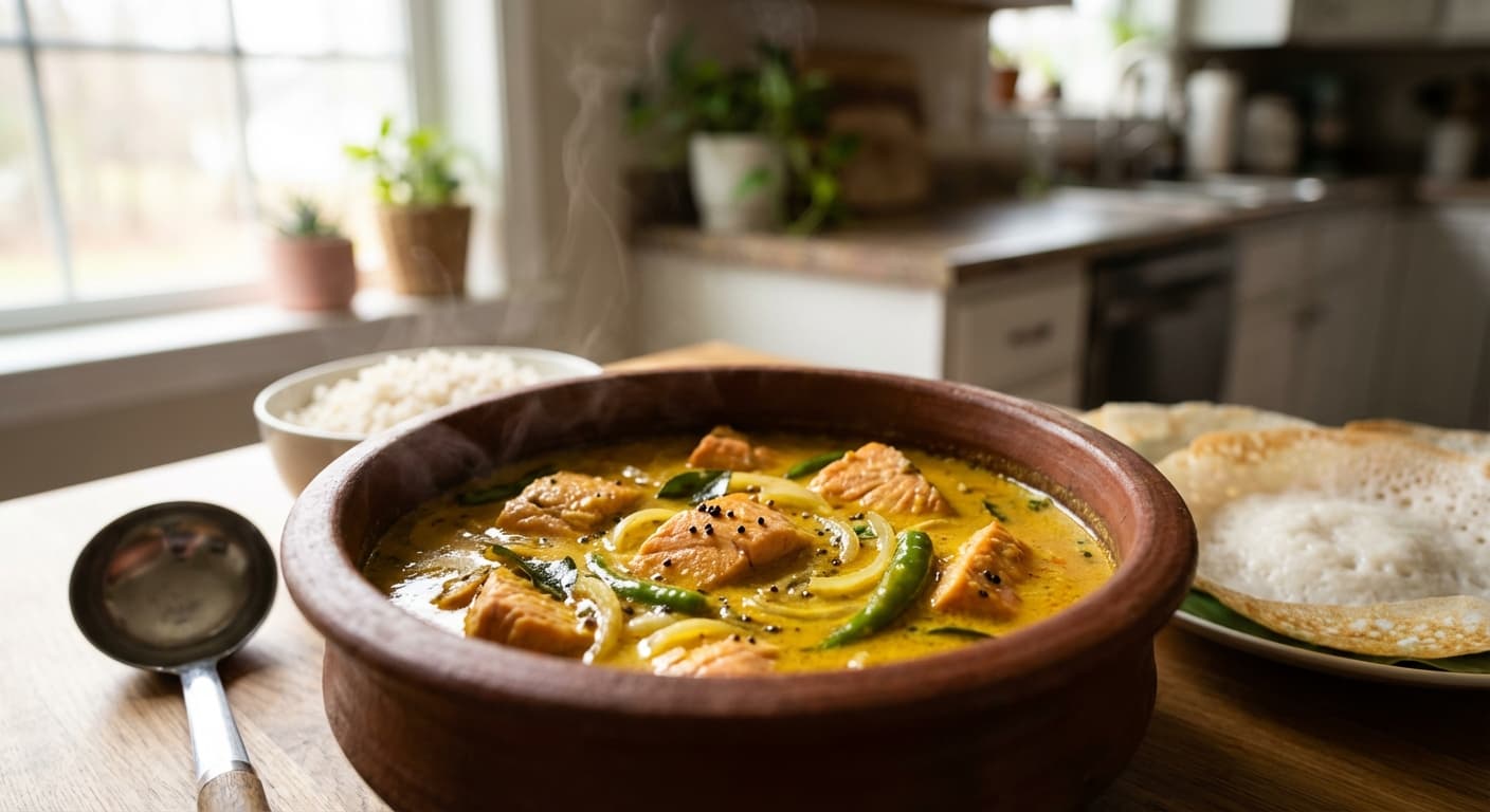 Meen Moilee (മീൻ മൂളി) — Malabar-Style Coconut Fish Curry - authentic indian dish