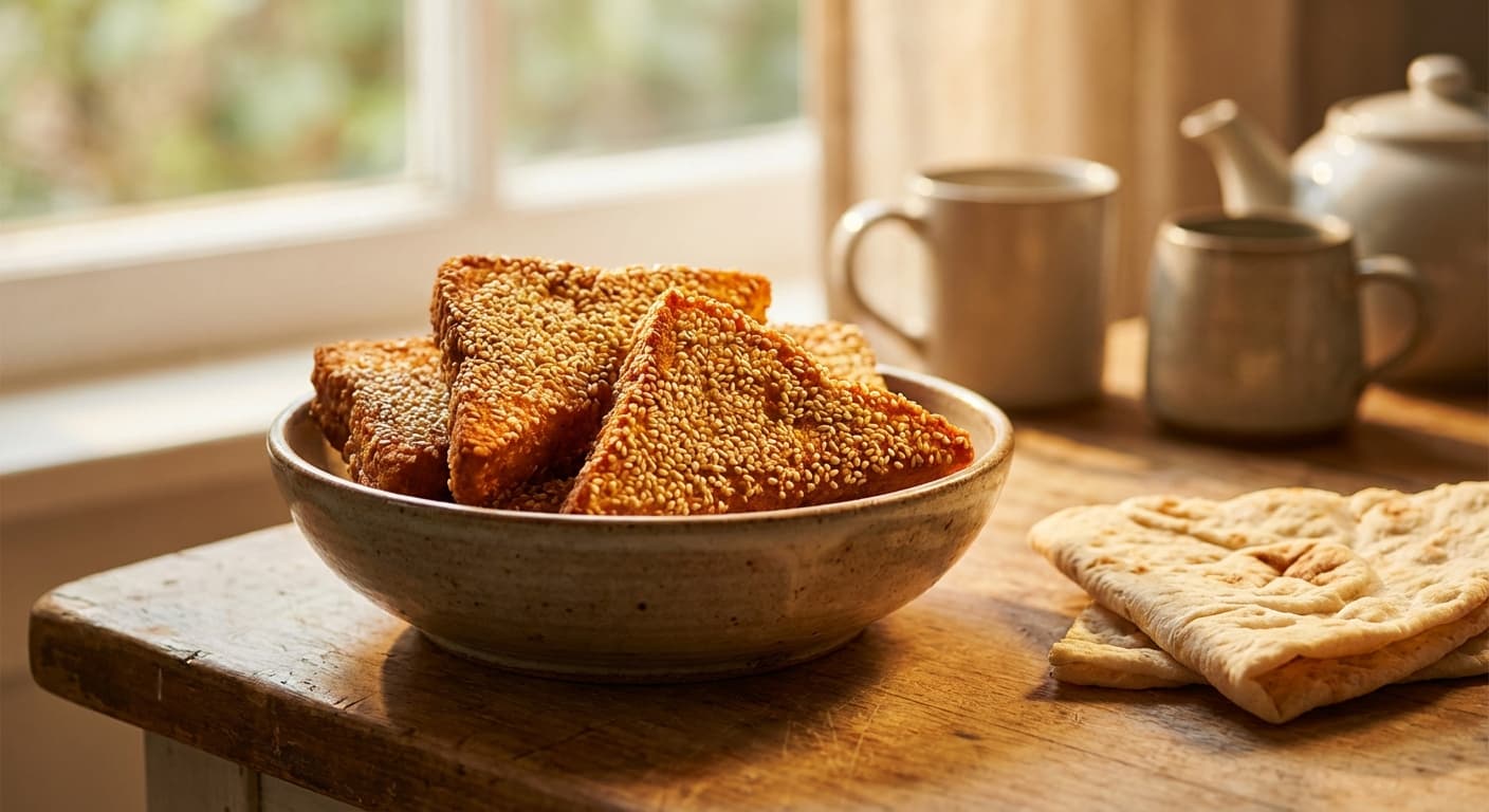 Naan-e-Tosti ba Konjed — Persian Sesame Chicken Toast - authentic persian recipe