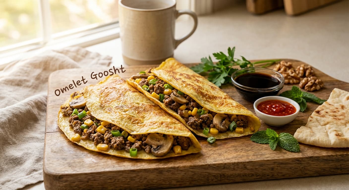 Omelet Goosht — Persian Savory Meat Omelette - authentic persian recipe
