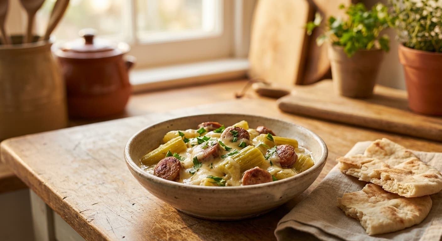 Ordour Karafs — Butter-Braised Celery & Sausage Hors d'Oeuvres - authentic persian recipe