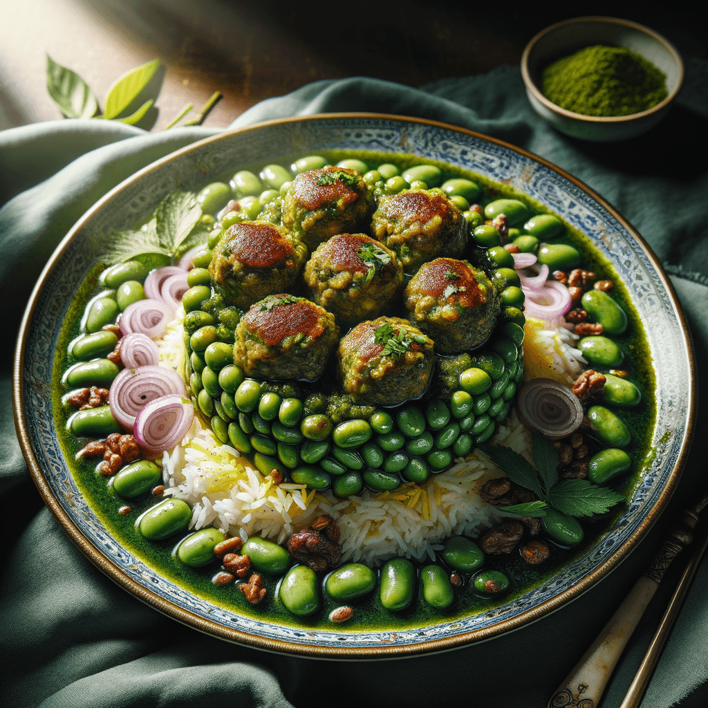 Herb‑Studded Green Broad Bean Koofteh