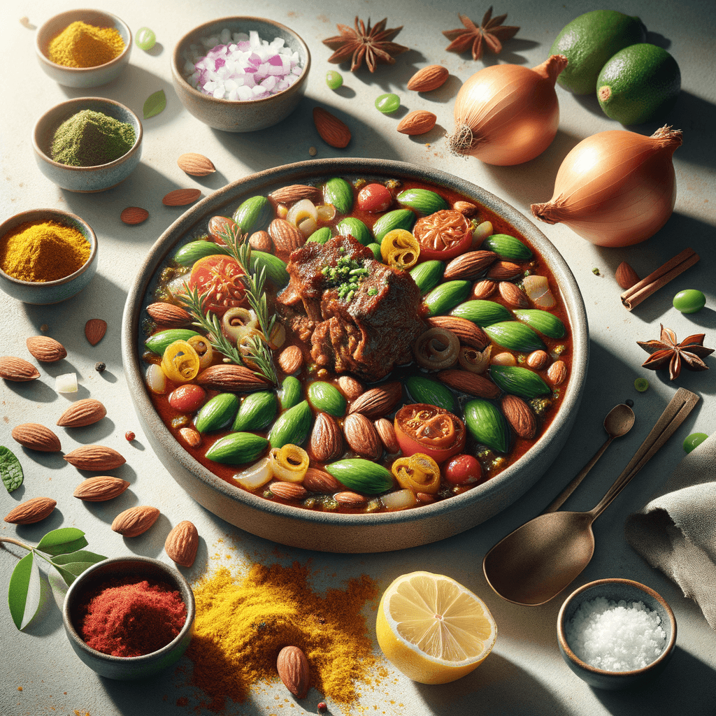 Persian Green Almond Stew (Khoresht Joughaleh Badoom)