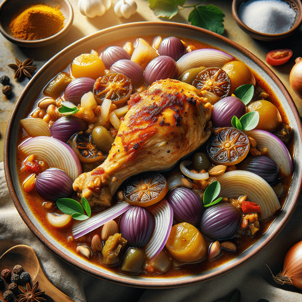 Persian Chicken Stew with Unripe Grapes and Eggplant (Khoresht Joojeh va Ghoreh va Bademjan)