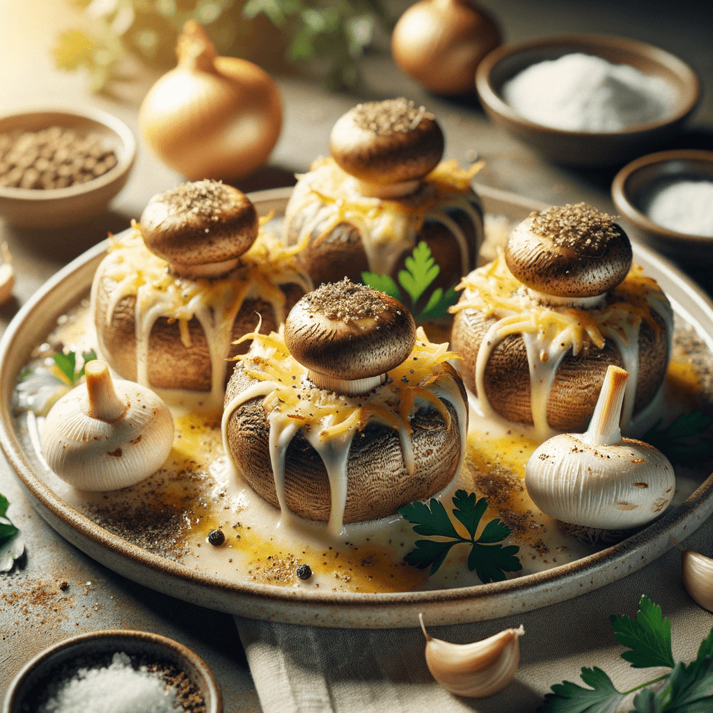 Cheesy Walnut-Stuffed Mushrooms (Dolmeh Qarch ba Panir)