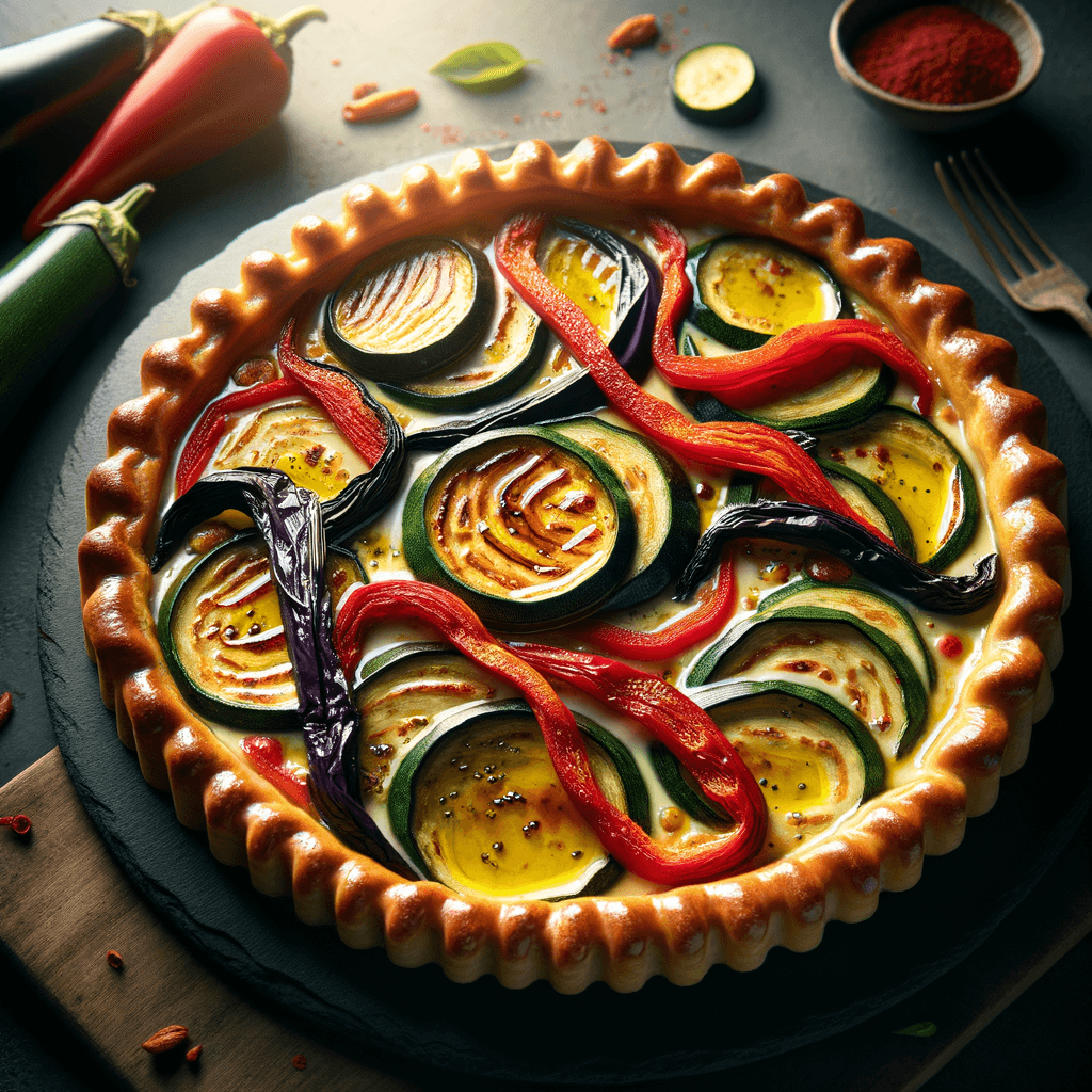 Mediterranean Vegetable & Goat Cheese Puff Pastry Tart