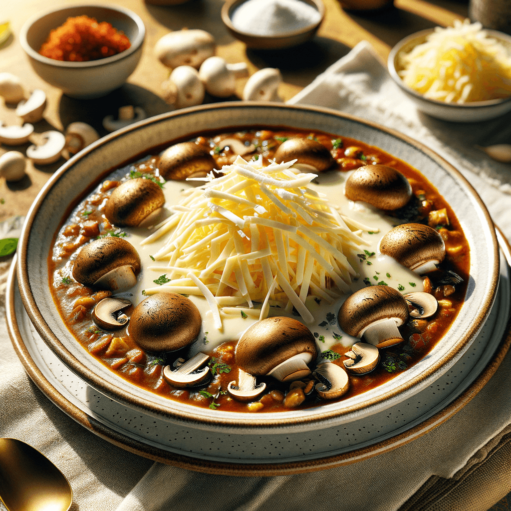 Creamy Mushroom Soup with Mozzarella