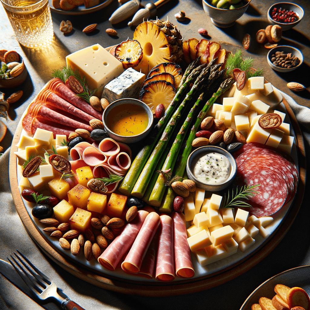 Persian-Style Charcuterie Platter with Cold Cuts and Grilled Pineapple