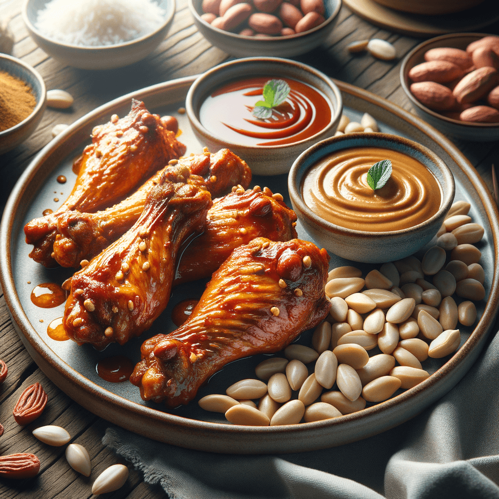 Baked Chicken Wings with Persian-Style Peanut Sauce
