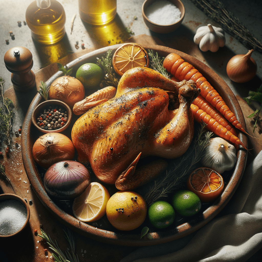 Herb-Roasted Whole Chicken with Vegetables (Khorak Morgh Beryan)