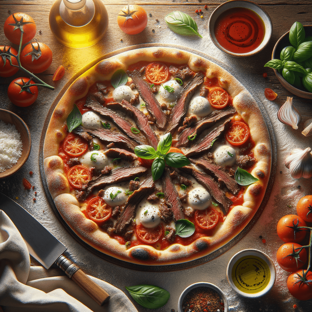 Wood-Fired Style Meat Pizza with Beef or Lamb