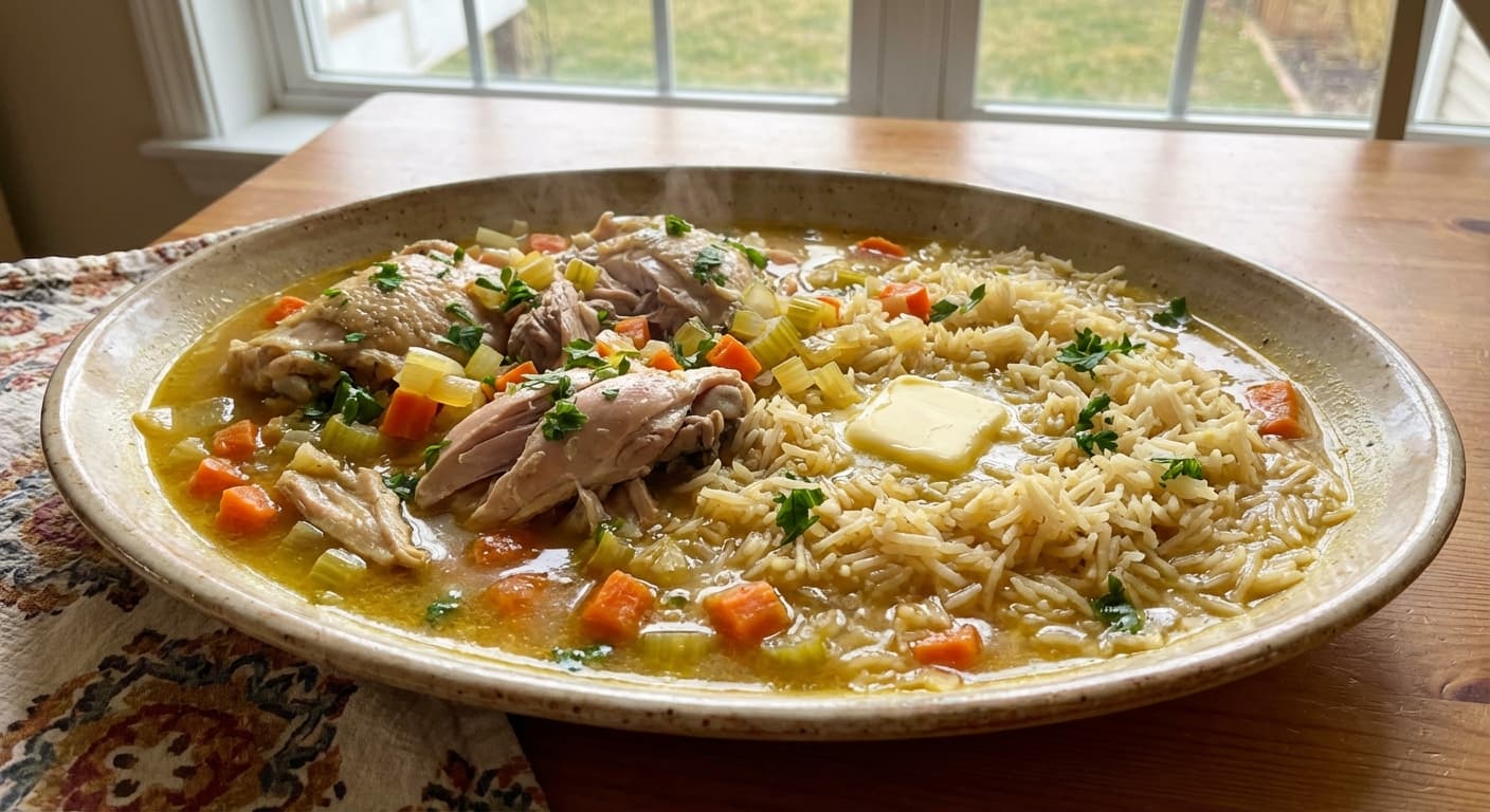 Soup-e Morgh va Berenj — Persian Chicken and Rice Soup - authentic persian recipe