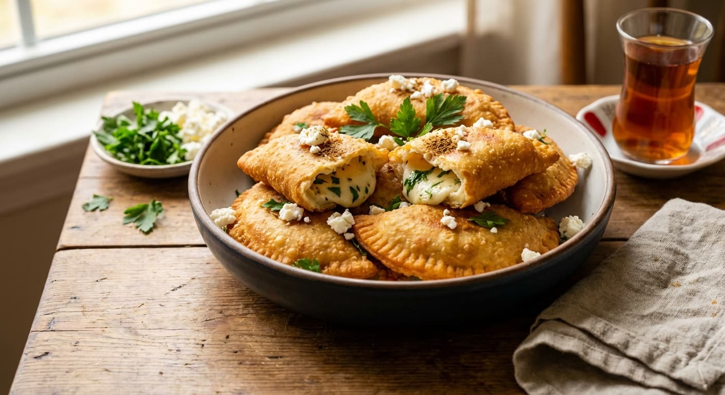 Pirashki Paniri — Persian Golden Cheese and Parsley Hand Pies - authentic persian recipe