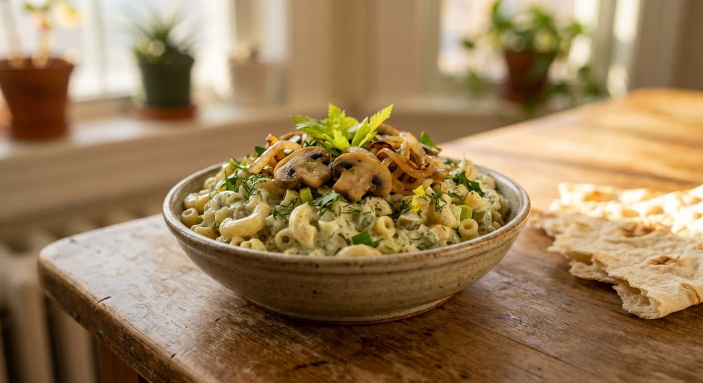 Makaron Salad — Persian Cold Macaroni with Gherona Sauce - authentic persian recipe
