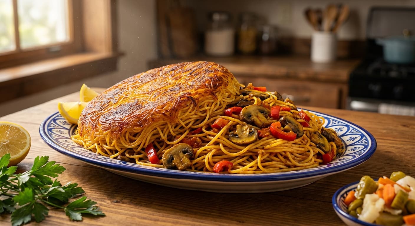 Esphageti Ba Gharch — Persian-Style Mushroom Spaghetti - authentic persian recipe