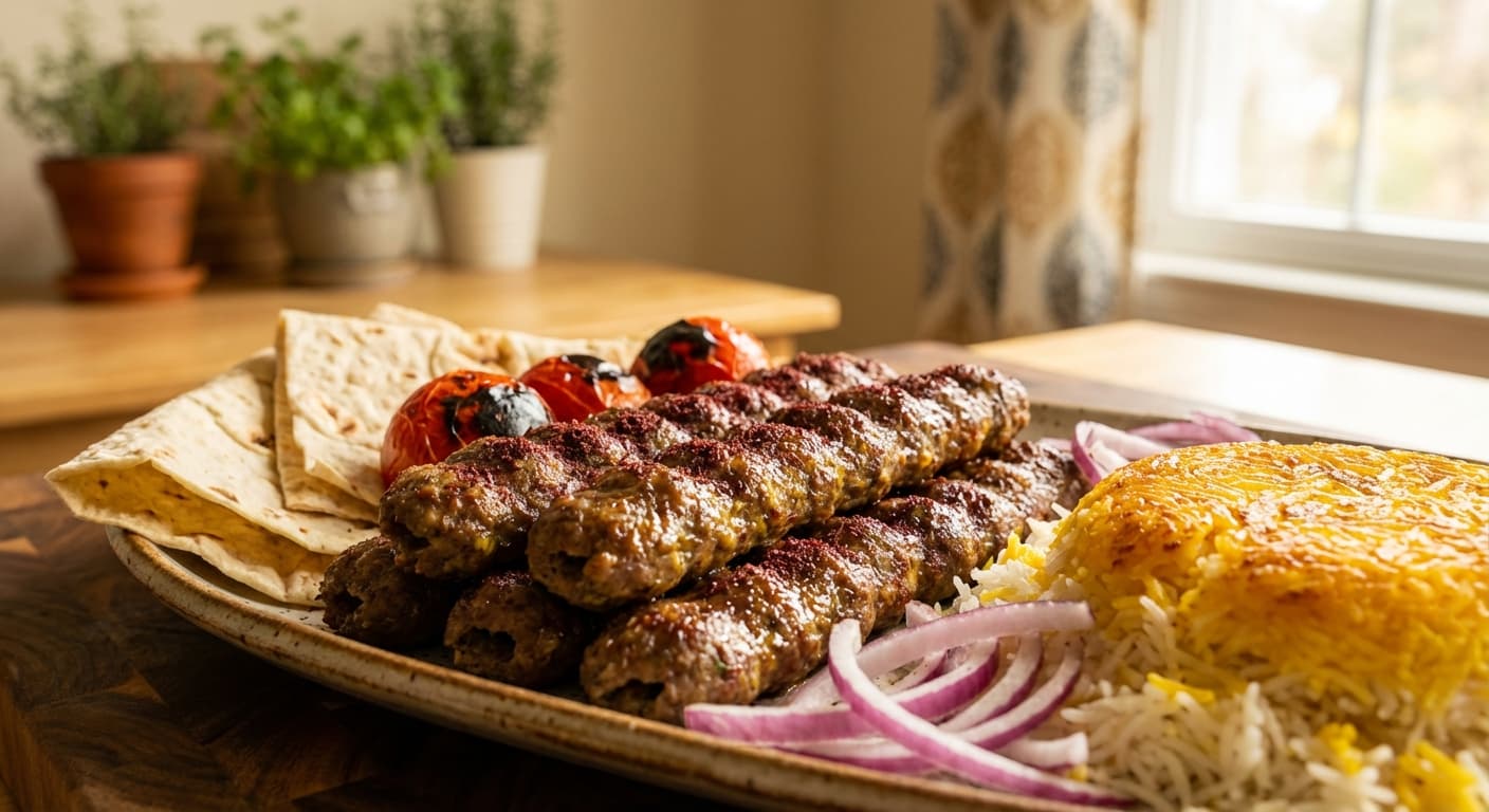 Kabob Kardan Goosht Dar Far — Persian Oven-Roasted Minced Meat Kebabs - authentic persian recipe