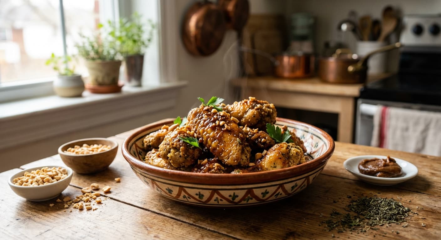 Bal-e Morgh-e Tord — Persian-Style Peanut Glazed Chicken Wings - authentic persian recipe