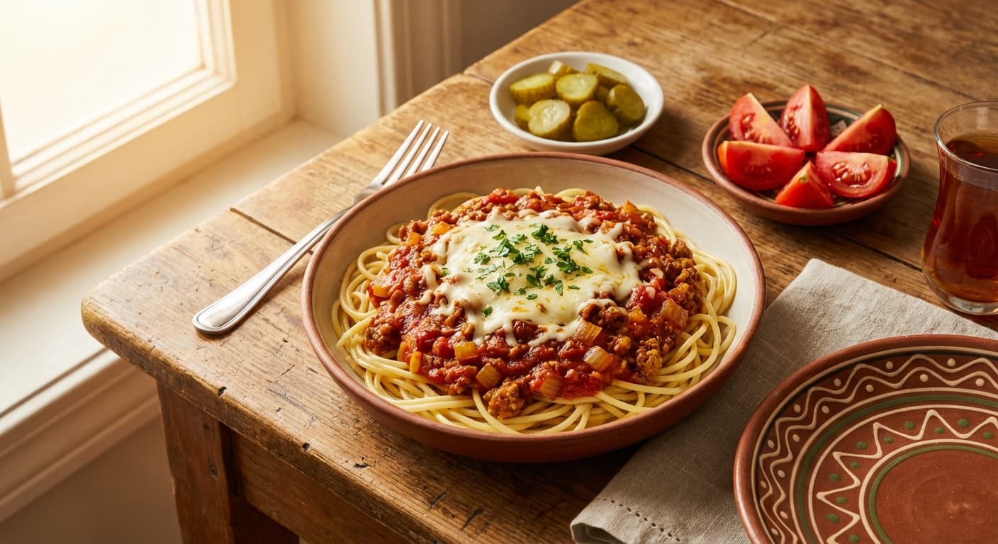 Spagheti ba Goosht — Persian-Style Spaghetti with Meat Sauce - authentic persian recipe