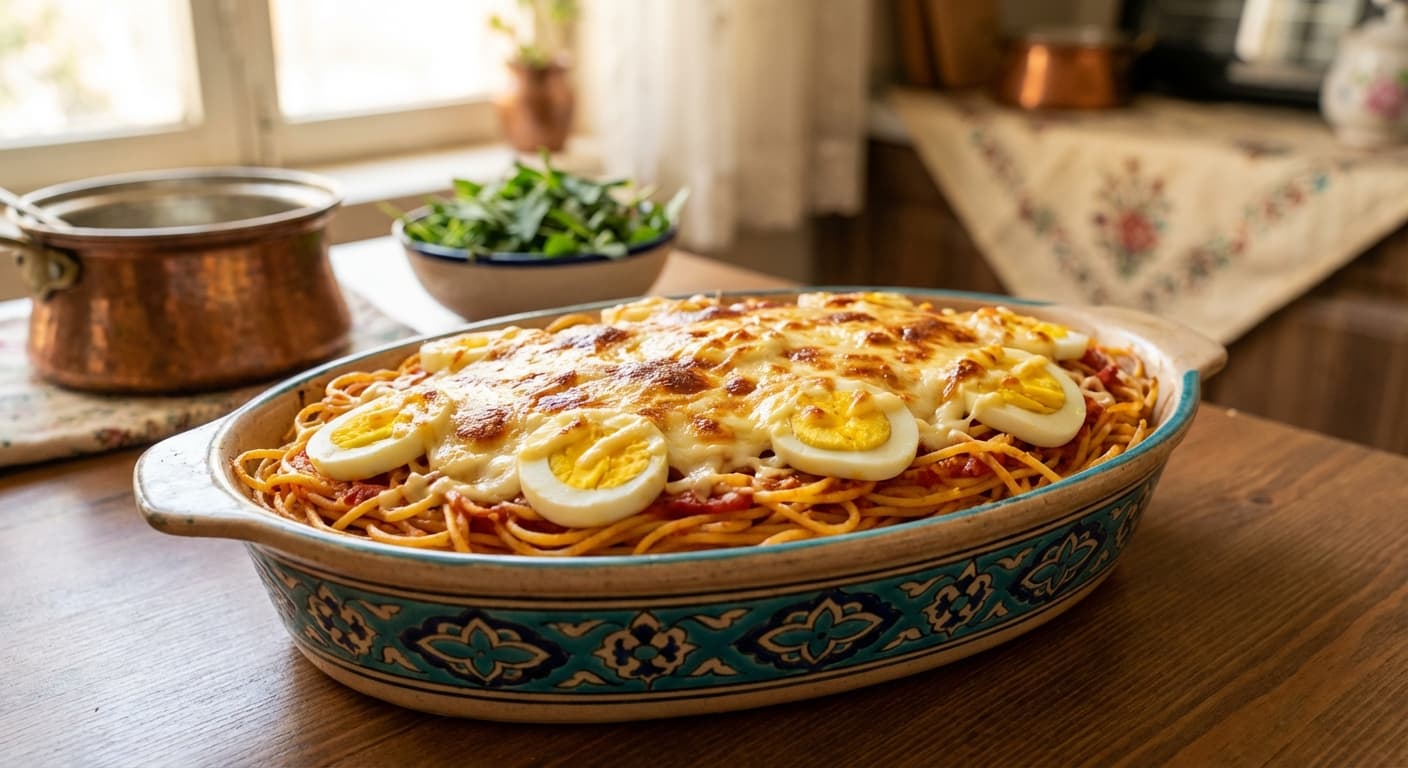 Espageti ba Tokhm Morgh — Persian-Style Spaghetti with Eggs - authentic persian recipe