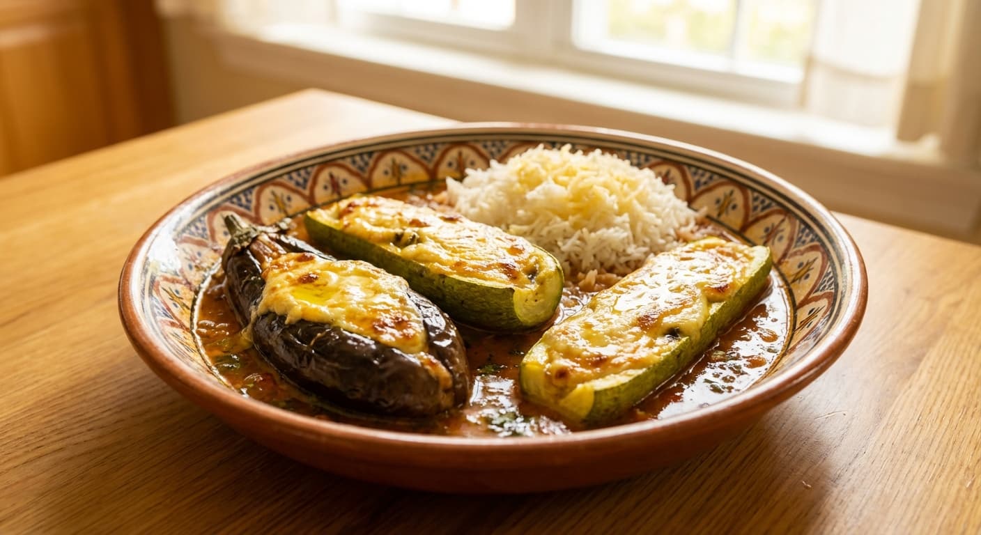 Badenjan va Kaduye Toopor — Persian Stuffed Eggplant and Zucchini - authentic persian recipe