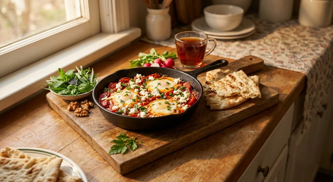 Omelet Gojeh Farangi ba Panir — Persian Tomato and Feta Omelette - authentic persian recipe