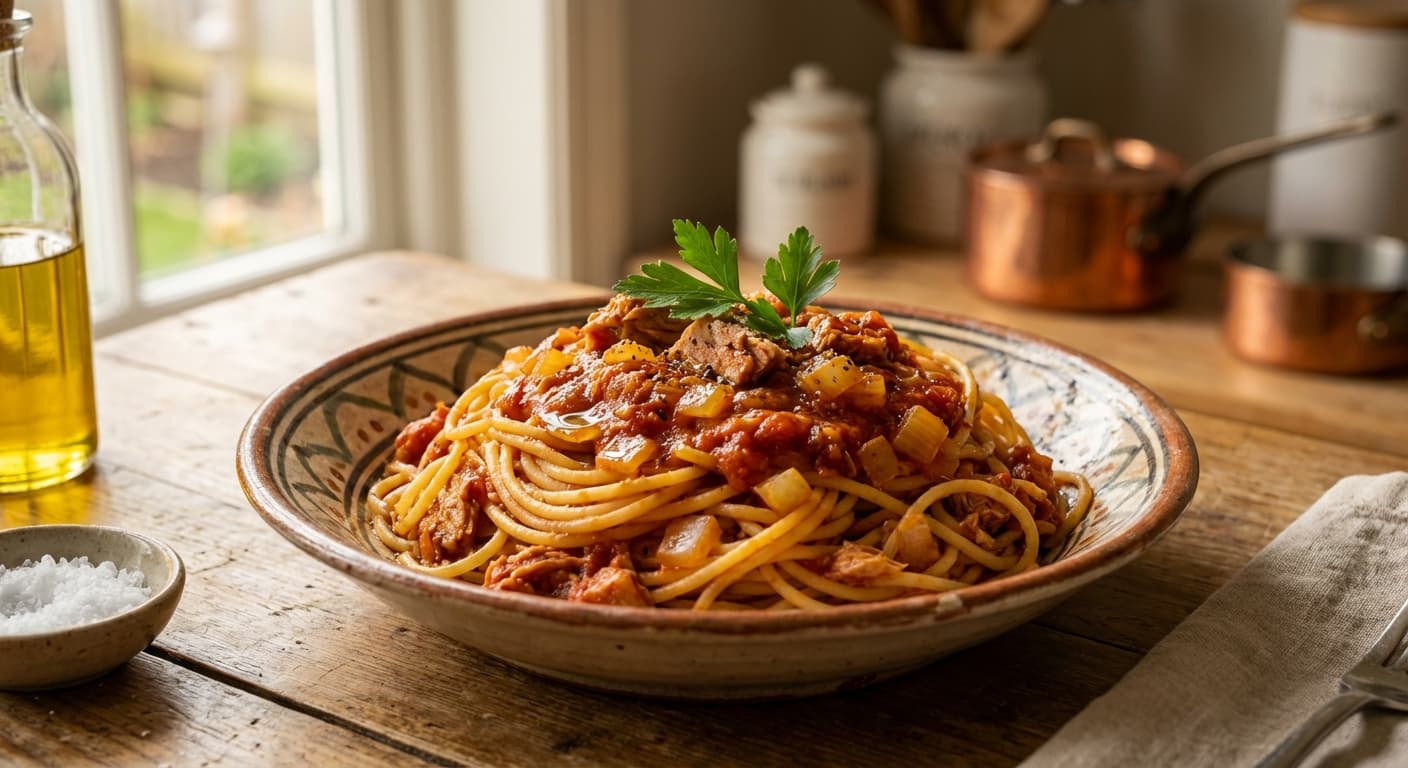 Espagheti Ton Mahi — Persian Tuna Spaghetti - authentic persian recipe