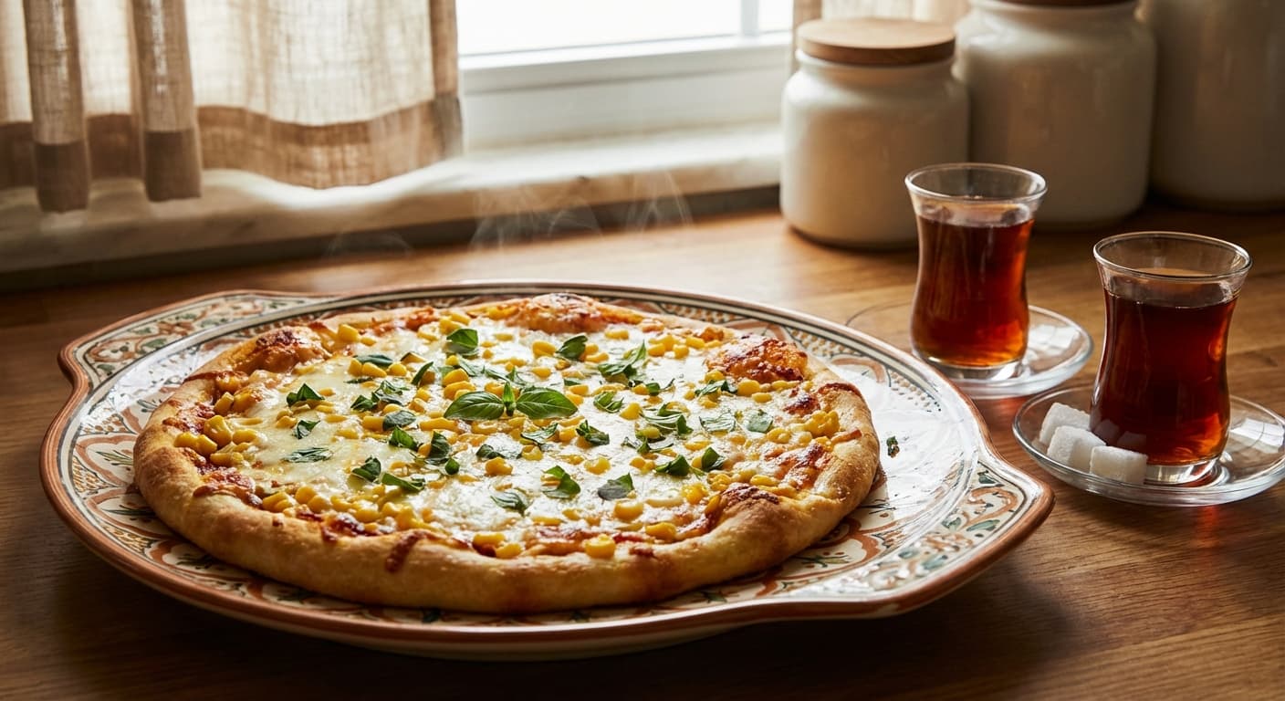 Pitzaye Zorrat — Persian Sweet Corn & Mozzarella Pizza - authentic persian recipe