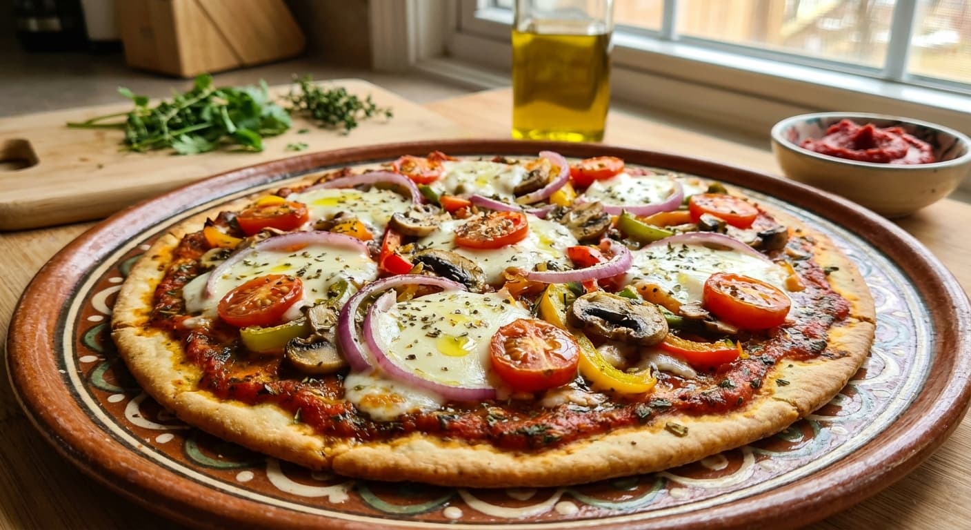 Pizza-ye Sabzi — Mediterranean-Style Vegetable Pizza - authentic persian recipe