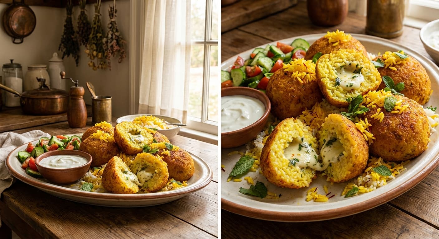 Polow Topi — Saffron & Herb-Stuffed Persian Rice Balls - authentic persian recipe