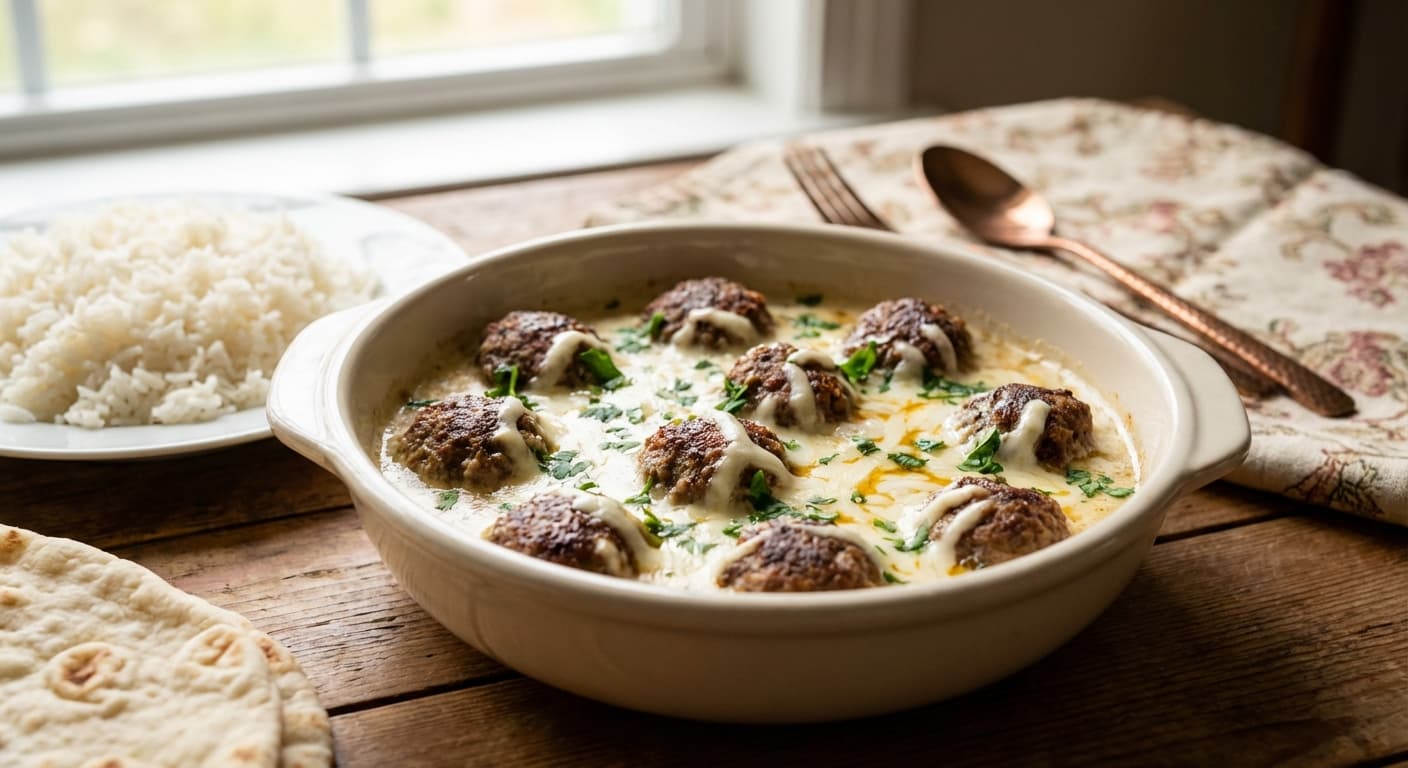 Qolqoli Gooshti — Persian-Style Creamy Beef Meatballs - authentic persian recipe