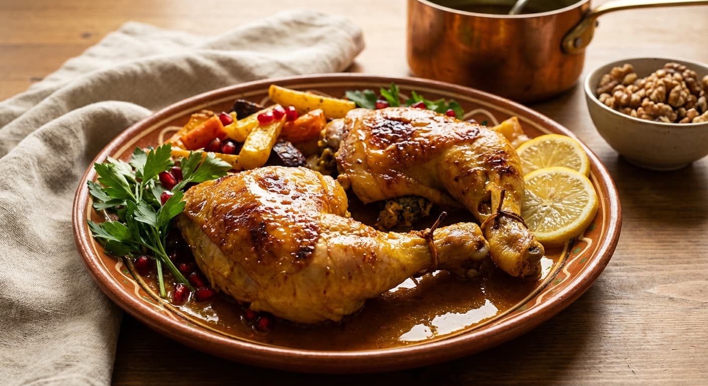 Ran-e Ghalebi — Persian-Style Stuffed Braised Chicken Legs - authentic persian recipe