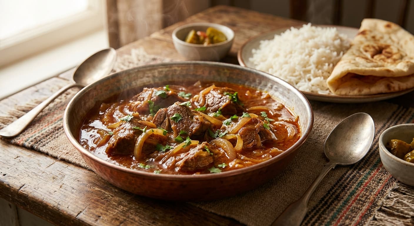 Dopiaza — Afghan Onion-rich Meat Stew with Warm Spices - authentic afghan recipe