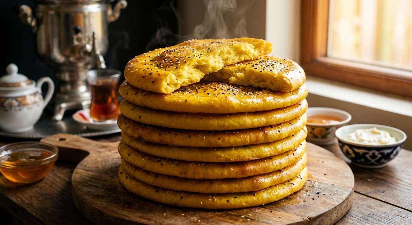Sheermal — Afghan slightly sweet saffron-tinged soft bread - authentic afghan recipe
