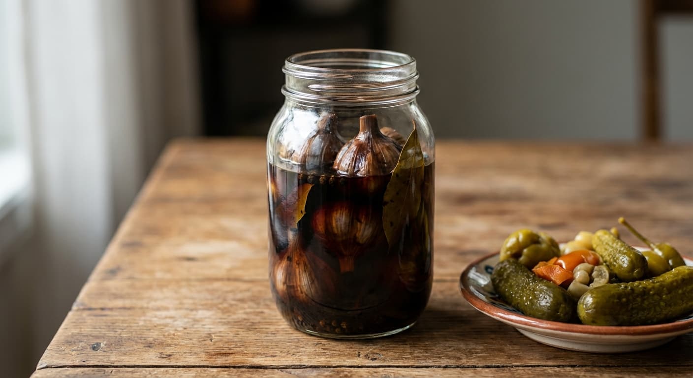 Aged Garlic Pickle — Gilan’s seven-year-style black garlic torshi - authentic persian recipe