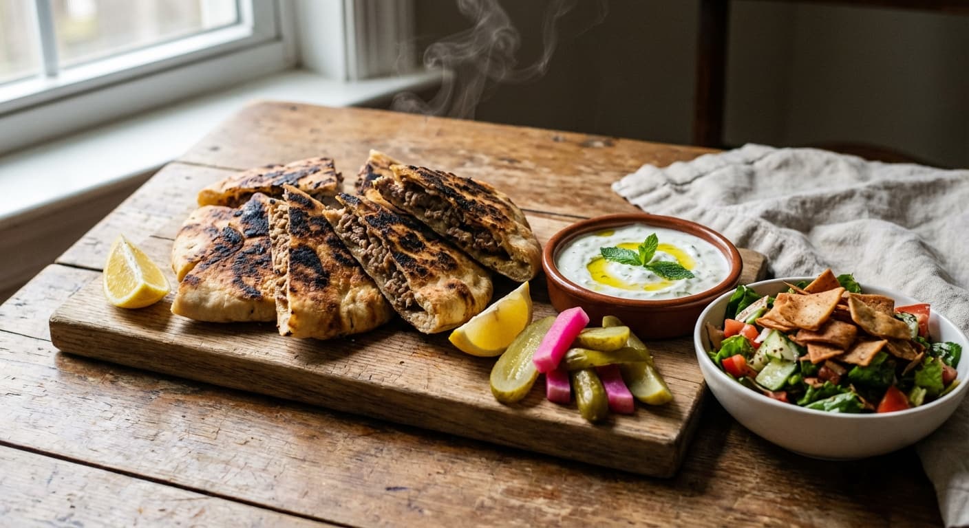 Arayess — Lebanese Grilled Stuffed Pita with Spiced Meat - authentic lebanese recipe