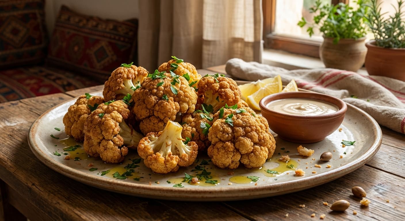 Arnabeet Mekli — Lebanese Fried Cauliflower with Tahini Sauce - authentic lebanese recipe