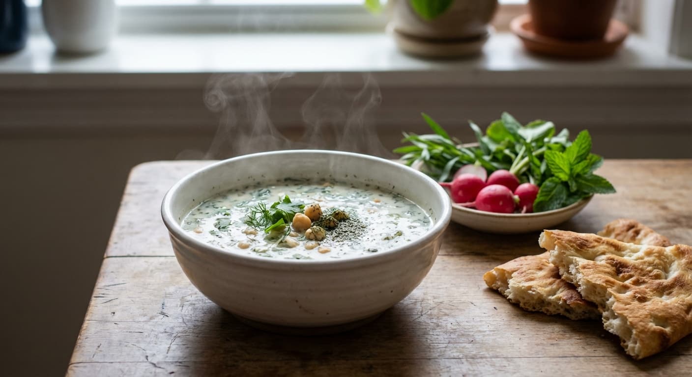 Ash-e Doogh — Persian Yogurt and Herb Soup - authentic persian recipe