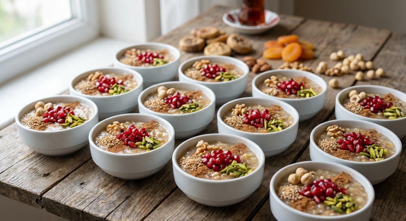 Ashure — Turkish Noah’s Pudding with Dried Fruits and Nuts - authentic turkish recipe