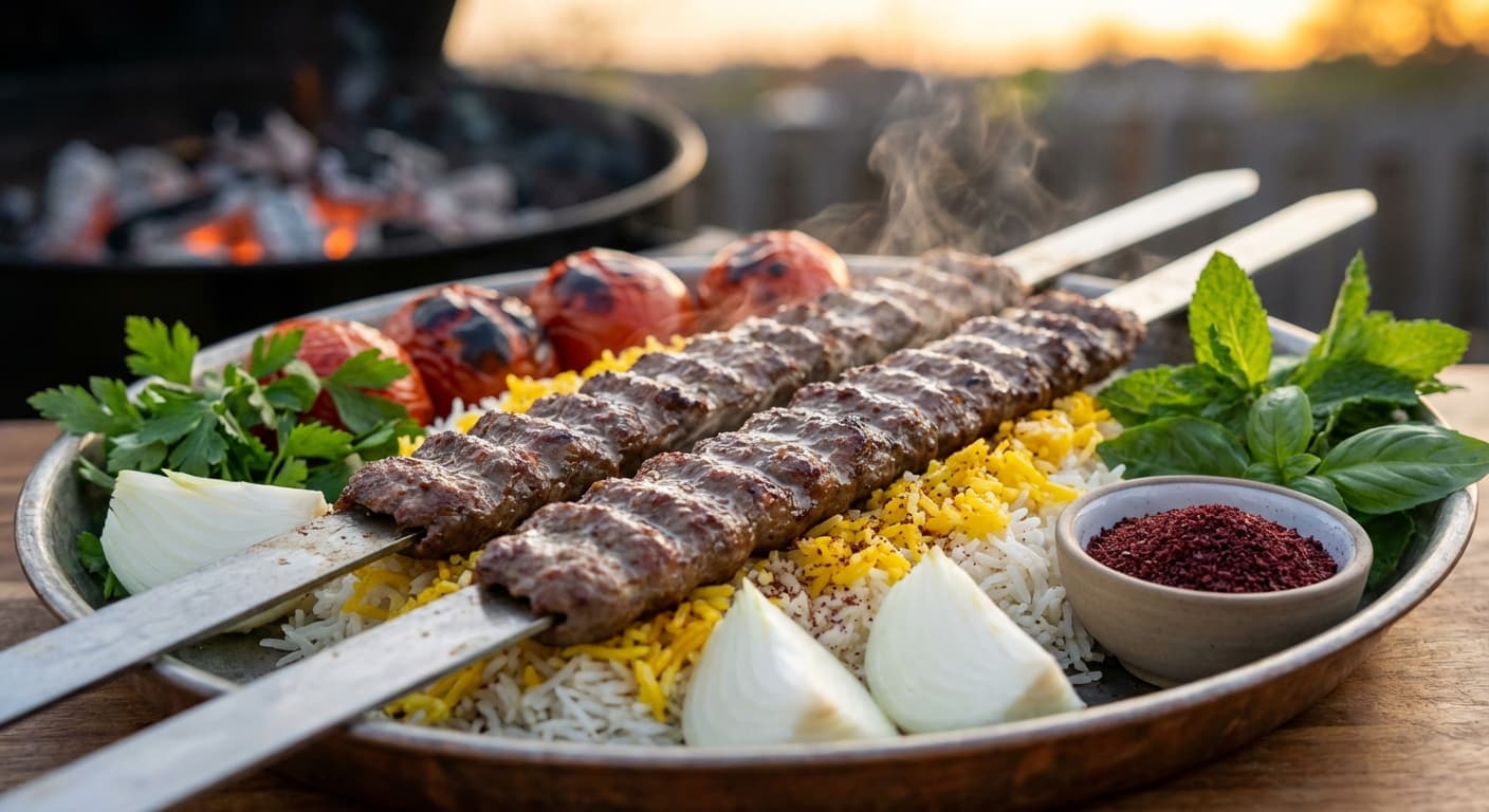 Authentic Persian Kabab Koobideh — Charcoal-Grilled Minced Meat Skewers - authentic persian recipe