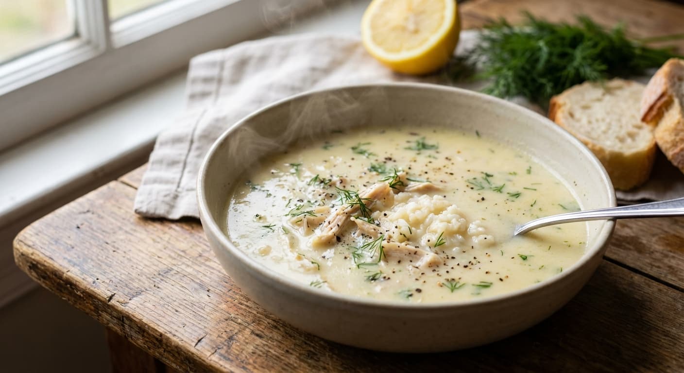 Avgolemono Soup — Greek Egg and Lemon Chicken Soup - authentic greek recipe