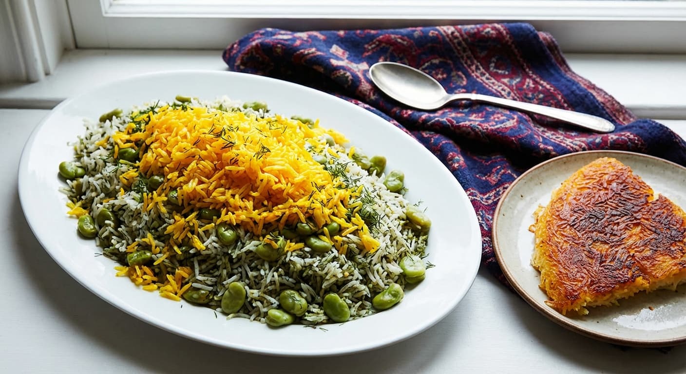 Baghali Polo - Persian Fava Bean and Dill Rice - authentic persian recipe
