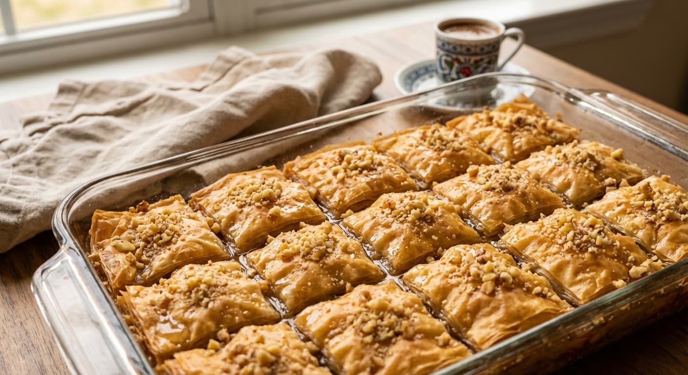 Baklava — Greek Walnut and Honey Phyllo Pastry - authentic greek recipe