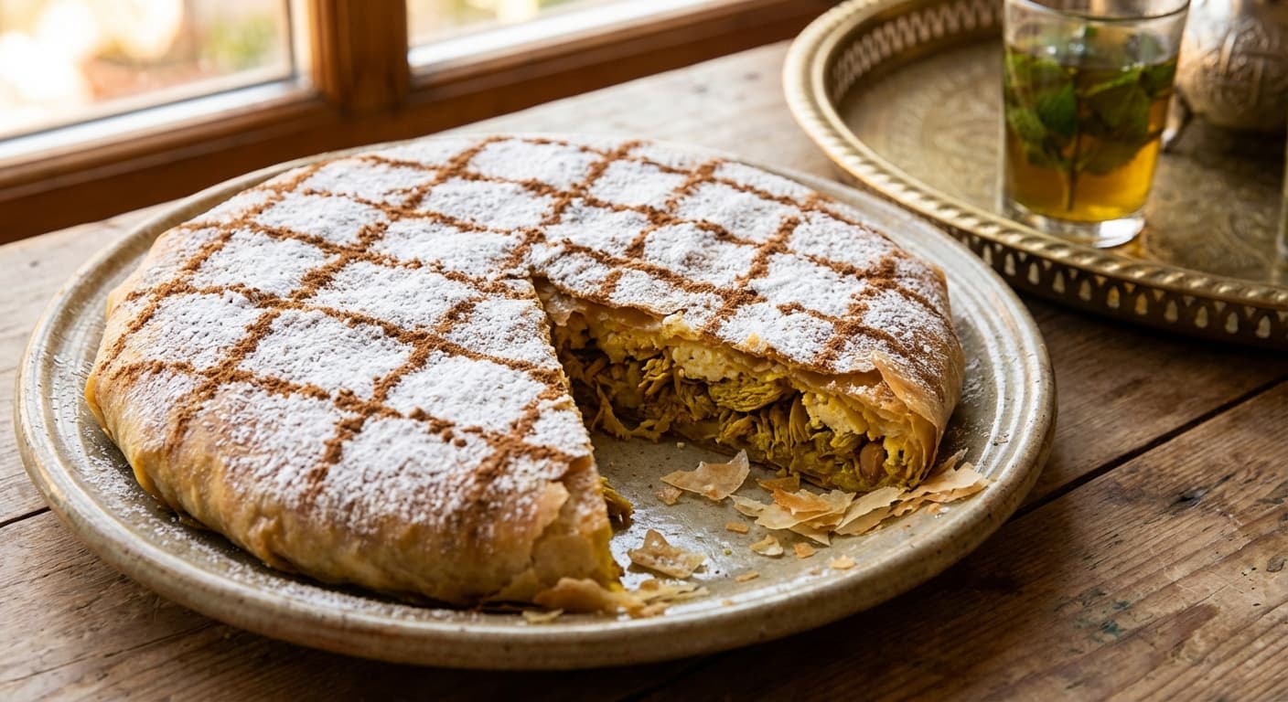 Bastilla — Moroccan Layered Pigeon Pie with Almonds and Cinnamon - authentic moroccan recipe