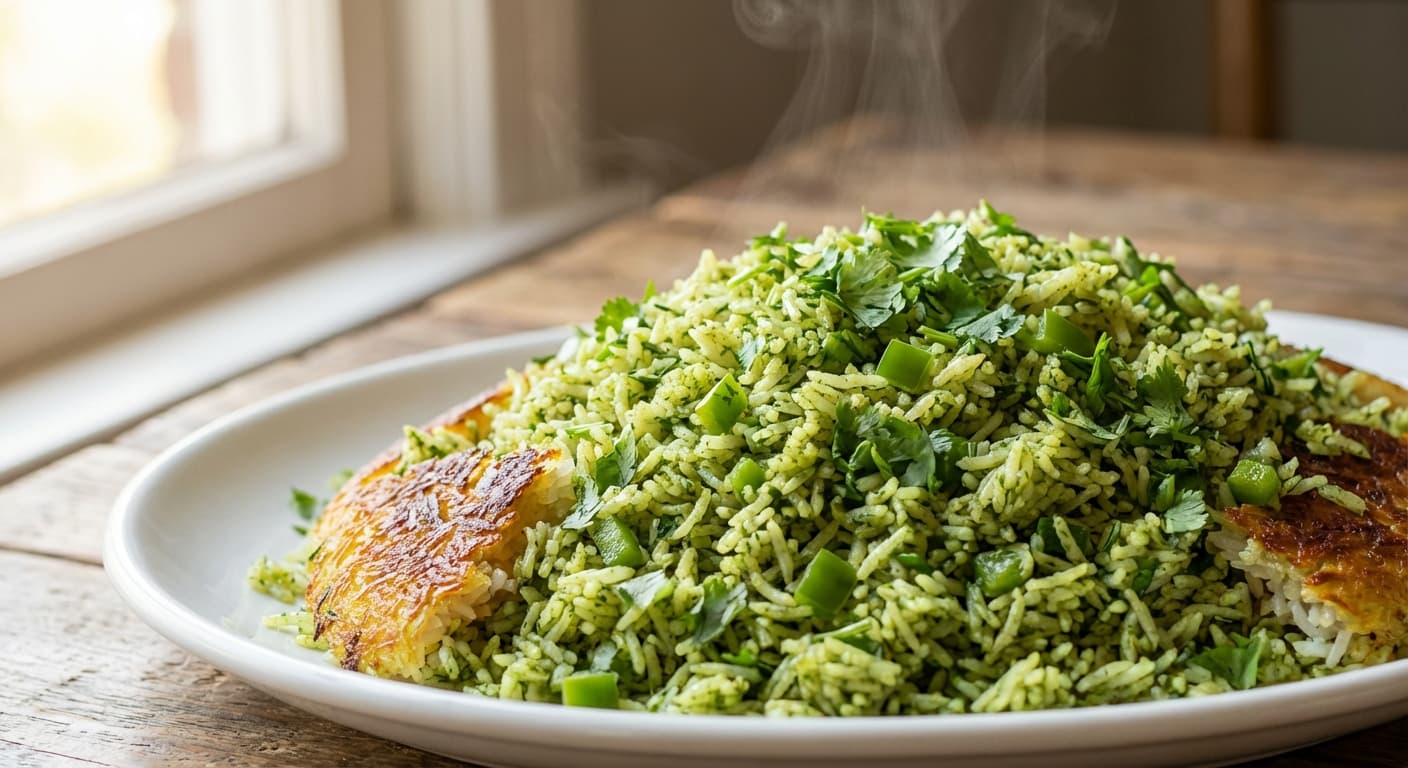 Beranj Sabz — Persian-Style Green Rice - authentic persian recipe