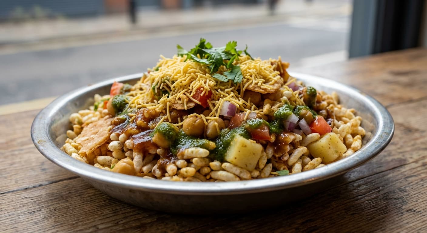 Bhel Puri — Indian Puffed Rice Chaat with Tangy Chutneys - authentic indian recipe