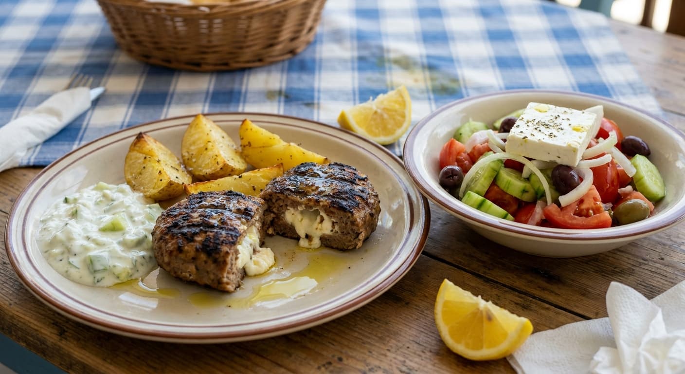 Bifteki — Greek Grilled Beef Patties with Herbs - authentic greek recipe