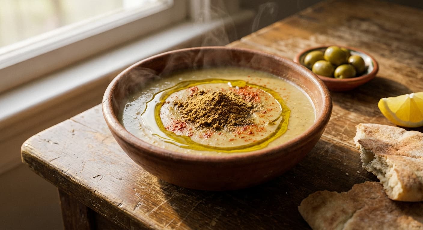 Bissara — Moroccan Fava Bean Soup with Cumin and Olive Oil - authentic moroccan recipe