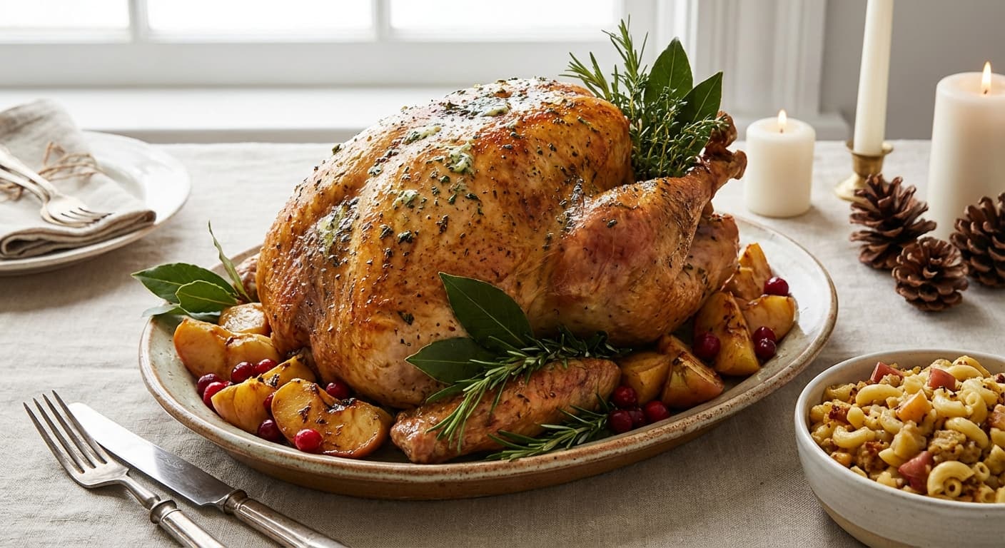 Boqalamun - Persian - Style Christmas Turkey with Apple - Macaroni Stuffing - authentic persian recipe